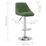vidaXL Tabourets de bar lot de 2 vert foncé velours