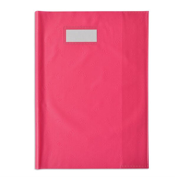 Protège-cahier Styl'SMS 24x32 cm pvc 120 avec Porte-étiquette Rose ELBA