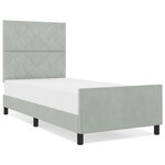Lit vidaXL Gris clair 90x200 cm Velours