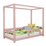 Lit cabane enfant BUNKY 80 x 180 rose pastel