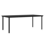 vidaXL Ensemble à manger de jardin avec coussins 7 Pièces Noir