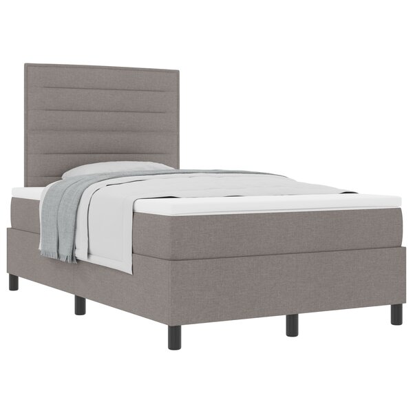 vidaXL Lit à ressort avec matelas taupe 120x200 cm en tissu
