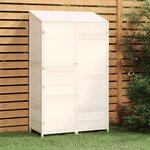 vidaXL Remise de jardin Blanc 102x52x174 5 cm Bois de sapin solide