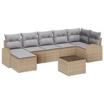 vidaXL Ensemble de canapé de jardin de 8 pièces avec coussins vitaXL en rotin noir