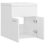 vidaXL Armoire d'évier avec lavabo intégré Blanc Aggloméré