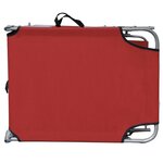 vidaXL Chaise longue pliable avec auvent Rouge Aluminium