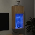 vidaXL Meuble TV avec lumières LED chêne sonoma 40 5x30x90 cm