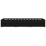 vidaXL Cadre de lit avec tiroirs sans matelas noir 100x200 cm