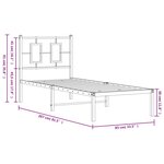 vidaXL Cadre de lit métal sans matelas avec tête de lit noir 80x200 cm