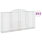 vidaXL Paniers à gabions arqués 13 Pièces 300x30x140/160 cm fer galvanisé