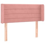 vidaXL Tête de lit avec oreilles Rose 93x16x78/88 cm Velours