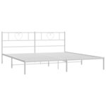 vidaXL Cadre de lit métal avec tête de lit blanc 183x213 cm