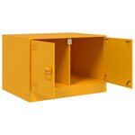 vidaXL Table basse Jaune moutarde 67x50x44 cm acier