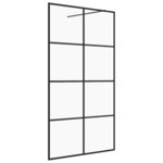 vidaXL Paroi de douche avec verre ESG transparent 100x195 cm Noir