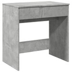 vidaXL Coiffeuse avec miroir gris béton 73x46 5x120 cm