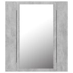 vidaXL Armoire de salle de bain à miroir LED Gris béton Acrylique