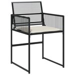 vidaXL Ensemble à manger de jardin coussins 5Pièces noir résine tressée