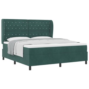 vidaXL Lit à ressorts avec matelas vert foncé 180x200 cm  velours