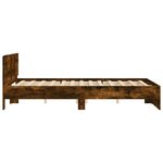 vidaXL Cadre de lit avec tête de lit chêne fumé 140x190 cm