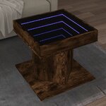 vidaXL Table basse avec LED chêne fumé 50x50x45 cm bois d'ingénierie