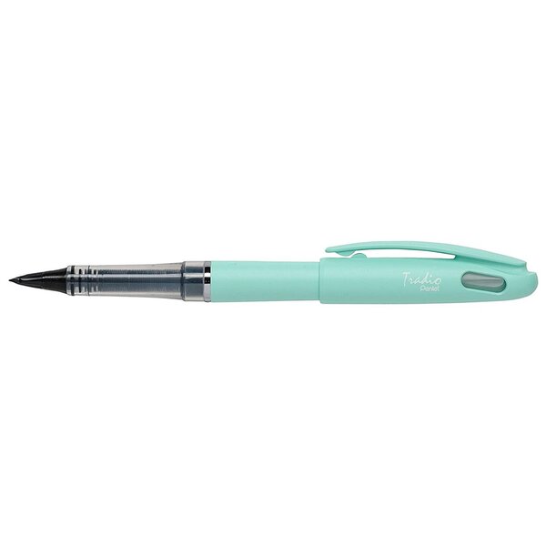 Feutre plume tradio trj97 encre noire corps pastel vert bourgeon pentel