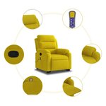 vidaXL Fauteuil de massage inclinable Jaune Velours