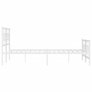 vidaXL Cadre de lit métal sans matelas et pied de lit blanc 183x213 cm