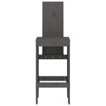 vidaXL Tabourets de bar lot de 2 gris 40x42x120 cm bois massif de pin