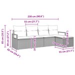 vidaXL Ensemble de Canapé de Jardin 5 Pièces avec Coussins Beige Rattan Synthétique
