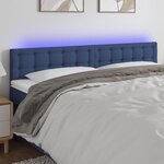 vidaXL Tête de lit à LED Bleu 180x5x78/88 cm Tissu