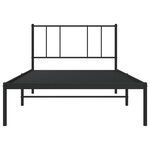 vidaXL Cadre de lit métal avec tête de lit noir 100x200 cm