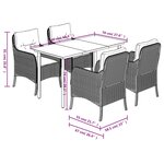 vidaXL Ensemble à manger de jardin 5 Pièces et coussins marron poly rotin
