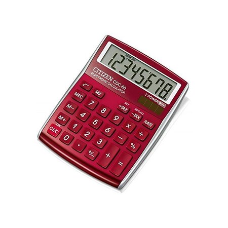 Calculatrice de bureau CDC80 Rouge CITIZEN