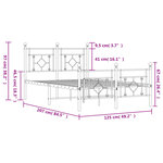 vidaXL Cadre de lit métal sans matelas et pied de lit blanc 120x200 cm