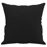 vidaXL Canapé 3 places avec oreillers noir 180 cm tissu microfibre