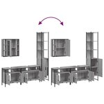 vidaXL Ensemble d'armoires de salle de bain 4 Pièces sonoma gris