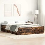 vidaXL Cadre de lit sans matelas chêne fumé 120x190 cm