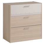 PARISOT Chambre enfant complete - Tete de lit + lit + commode + armoire + bureau - contemporain - Décor acacia clair et blanc - CHAR