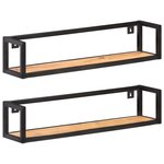 vidaXL Étagères murales 2 Pièces 80 cm Bois d'acacia massif