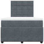 vidaXL Sommier à lattes de lit et matelas Gris foncé 120x200cm Velours