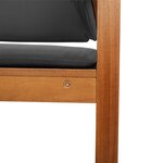 Fauteuil d'angle de jardin vidaXL avec coussins en bois d'acacia massif