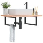 vidaXL Supports d'étagères pour lavabo 2 Pièces noir rectangulaire acier