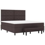 vidaXL Lit à ressorts avec matelas et banc marron foncé 180x200 cm en tissu