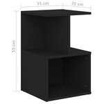 vidaXL Tables de chevet 2 Pièces noir 35x35x55 cm bois d'ingénierie