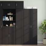 vidaXL Armoire de rangement mince noir 40x42 5x225cm bois d'ingénierie