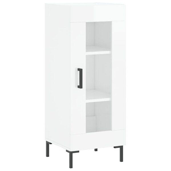 vidaXL Buffet Blanc brillant 34 5x34x90 cm Bois d'ingénierie