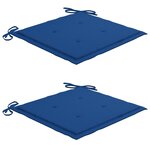 vidaXL Chaise à bascule avec coussin bleu royal Bois de teck solide