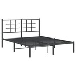 vidaXL Cadre de lit métal avec tête de lit noir 140x190 cm
