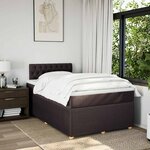 vidaXL Sommier à lattes de lit et matelas marron foncé 120x190cm tissu