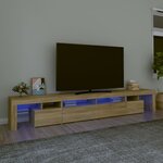 vidaXL Meuble TV avec lumières LED Chêne sonoma 260x36 5x40 cm